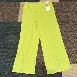 Happily Grey Lime Green Size 9 Wide leg Trousers/Dress pants